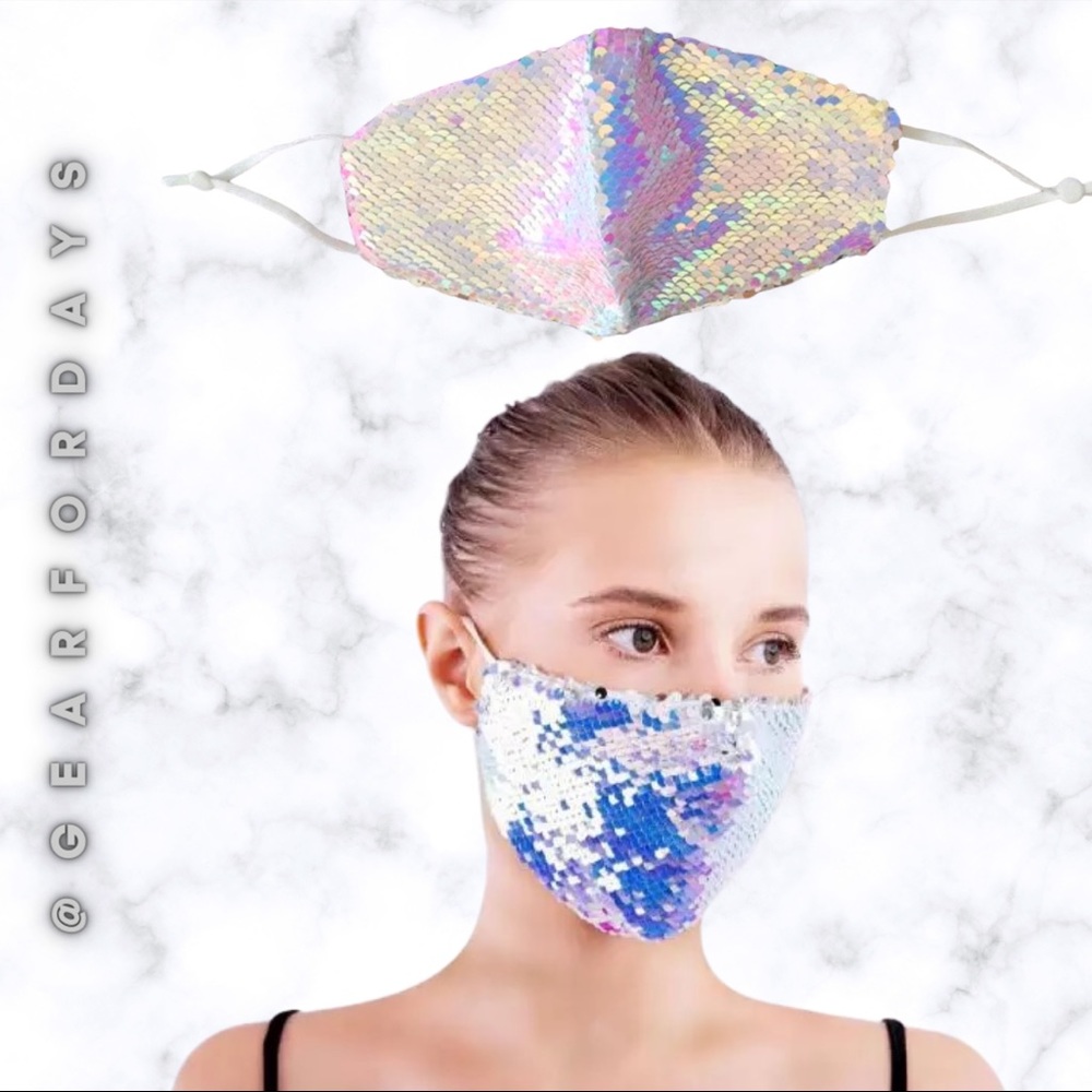 Sequin Iridescent Mask with Adjustable ear loops